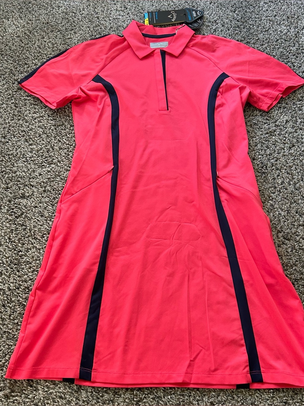 Callaway Geranium Golf Dress Opti-Dri Sleeveless UPF50 Size Medium Pink Sunset